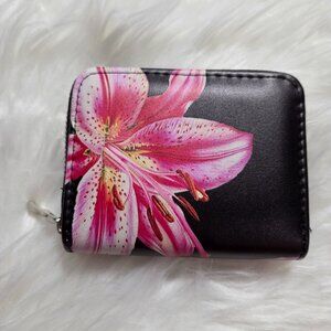 Pink Lily Design Card Wallet